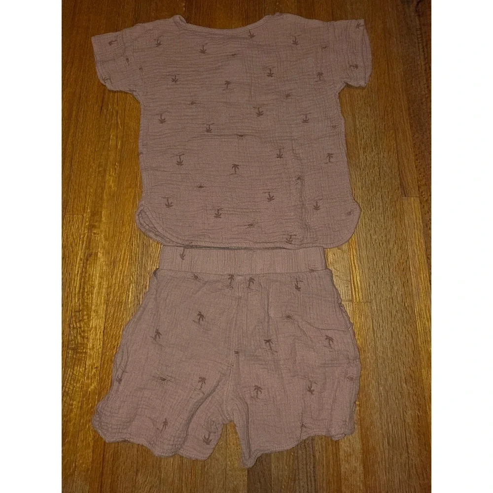 Modern Moments Gerber Toddler Girls 3T Clay Gauze Henley Shirt and Shorts Set